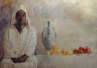 “The Noble African” Oil on Canvas, 100cm x 81cm by artist Rachid Hanbali. See his portfolio by visiting www.ArtsyShark.com