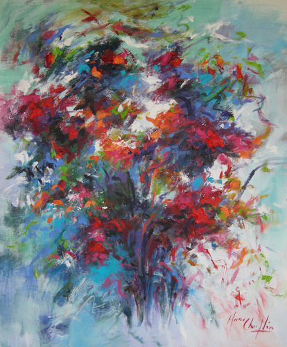 “Victoria's Bunch” Acrylic on Canvas, 23” x 28" by artist Mary Chaplin. See her portfolio by visiting www.ArtsyShark.com