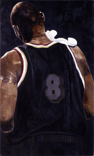 "Number Eight" Oil on Marine Plywood, 15" x 9" Custom Frame Dutch Maple Shadow Box, by artist Susan Miller-Havens, who is featured at www.ArtsyShark.com