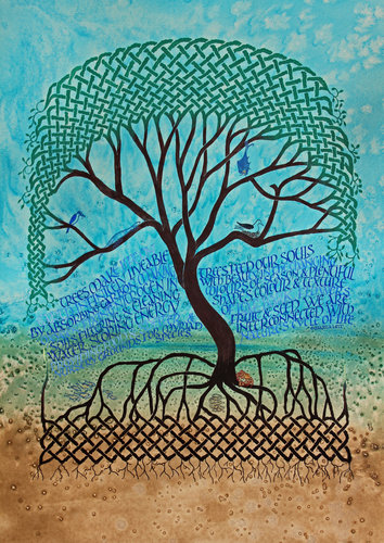 "Tree of Life Mangrove" Acrylic and Watercolour on Paper, 50cm x 65cm by artist Marta Lett. See her portfolio by visiting www.ArtsyShark.com