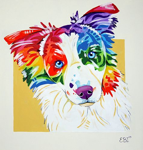 “Boo” Acrylic on Stretched Canvas, 50cm x 50cm by artist Eve Izzett. See her portfolio by visiting www.ArtsyShark.com
