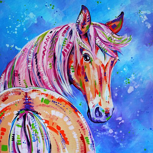 “Cinnamon” Acrylic on Stretched Canvas, 50cm x 50cm by artist Eve Izzett. See her portfolio by visiting www.ArtsyShark.com