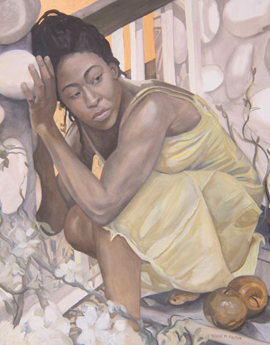 “Atlas Considers” Oil on Board, 30” x 24” by artist Denise Fulton. See her portfolio by visiting www.ArtsyShark.com