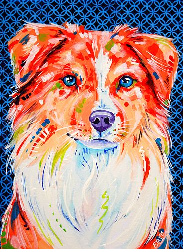 “Hamish” Acrylic on Stretched Canvas, 30cm x 40cm by artist Eve Izzett. See her portfolio by visiting www.ArtsyShark.com