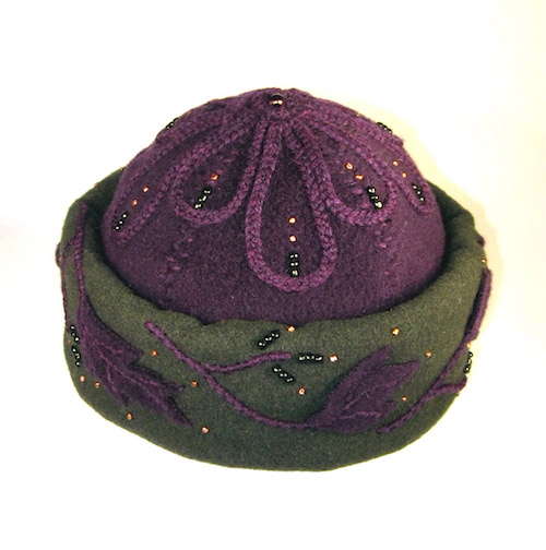 Handmade hat by Heather Daveno. She is included in "The Art of Color & Texture" at www.ArtsyShark.com