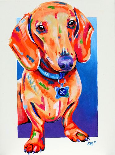 “Little Charlie” Acrylic on Stretched Canvas, 45cm x 60cm by artist Eve Izzett. See her portfolio by visiting www.ArtsyShark.com