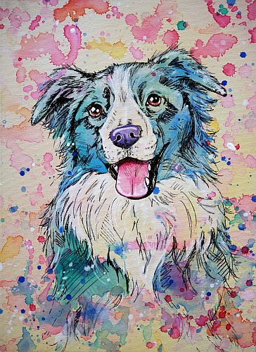 “Mia” Acrylic and Marker on Stretched Canvas, 45cm x 60cm by artist Eve Izzett. See her portfolio by visiting www.ArtsyShark.com