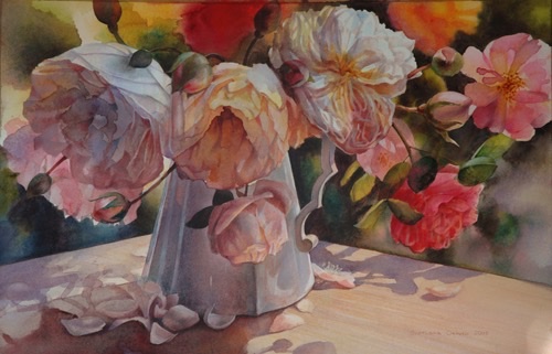 “Old Fashioned Roses” Watercolour, 540mm x 720mm by artist Svetlana Orinko. See her portfolio by visiting www.ArtsyShark.com