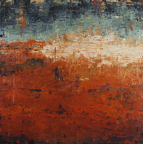 "Red By Surprise" Acrylic, 36" x 36" by artist Patricia Oblack. See her portfolio at www.ArtsyShark.com