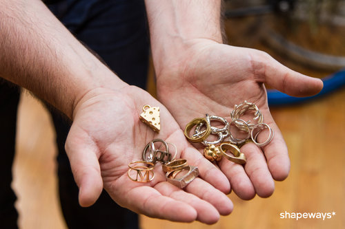 Jewelry components made using 3D printing by Shapeways. REad about 3D printing for artists at www.ArtsyShark.com