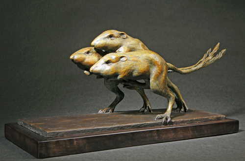 “The Rat Race” Bronze, 22” x 19” x 9” by artist Ken Newman. See his portfolio by visiting www.ArtsyShark.com
