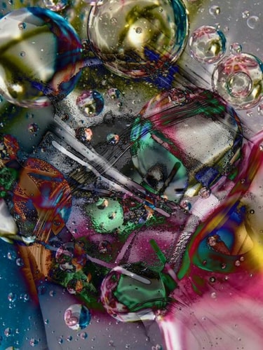 "Glass with Bubbles and Movement" mixed media, sizes vary, by Tracy Ellyn. See her artist feature at www.ArtsyShark.com