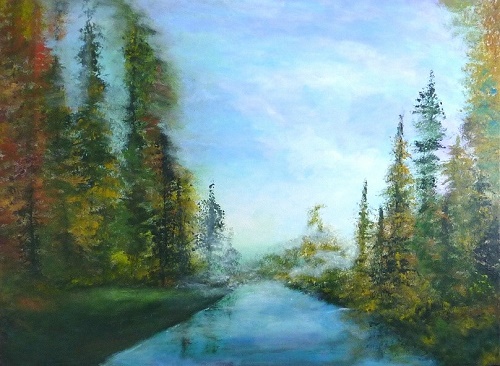 “Serenity” Acrylic on Canvas, 31.5” x 23.5” by artist Yossi Sigura. See his portfolio by visiting www.ArtsyShark.com