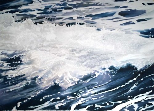 "Close Blue Waves" Pastel, 32" x 22" by artist Stacy Hatley Carter. See her portfolio by visiting www.ArtsyShark.com