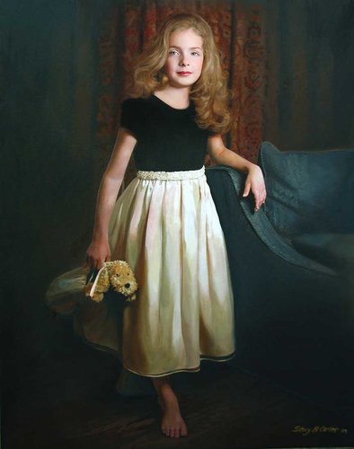 "Gillian Moore" Pastel Portrait, 36" x 48" by artist Stacy Hatley Carter. See her portfolio by visiting www.ArtsyShark.com