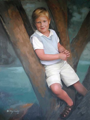 "Sean Burns" Pastel Portrait, 36" x 48" by artist Stacy Hatley Carter