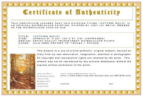 letter of authenticity