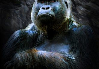 "Harambe" photography and digital art by Deb Minnard.