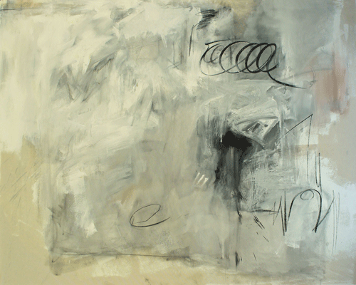 "Angel of Emptiness" Mixed Media on Canvas, 60" x 48" by artist Judy Hintz Cox.