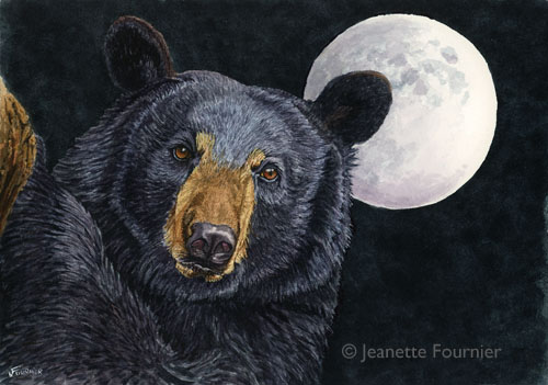 “Moonlighting” Watercolor, 10” x 7" by artist Jeanette Fournier. See her portfolio by visiting www.ArtsyShark.com