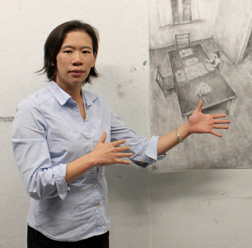 Professor Clara Lieu teaches art.