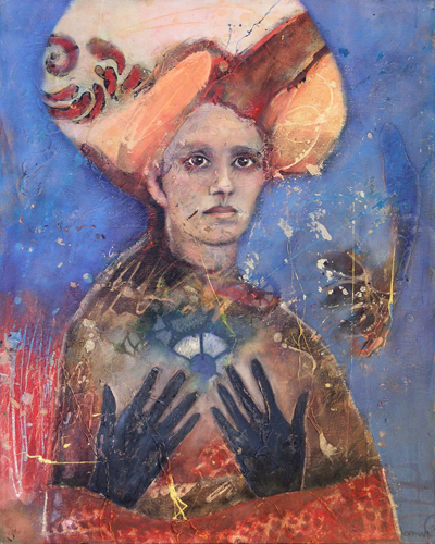 “Crone” Oil on Canvas, 16" x 20" by artist Katie Hoffman. See her portfolio by visiting www.ArtsyShark.com