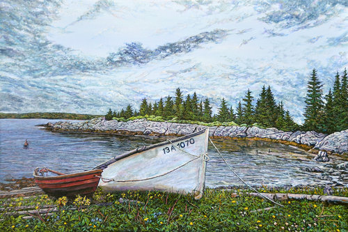  “Mackerel Sky” Oil on Canvas, 24” x 36” by artist Lynden Cowan. See her portfolio by visiting www.ArtsyShark.com