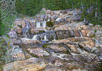 “Rattling Brook Falls” Oil on Canvas, 30" x 36"by artist Lynden Cowan. See her portfolio by visiting www.ArtsyShark.com