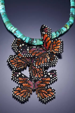 Monarch Migration Necklace by Karin Houben. See her artist feature at www.ArtsyShark.com