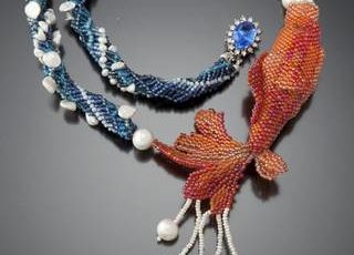 Kanagawa Koi Necklace by Karin Houben. See her artist feature at www.ArtsyShark.com