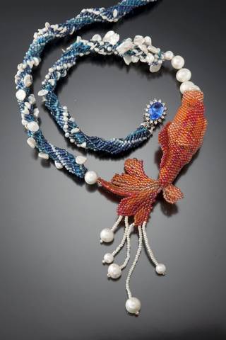 Kanagawa Koi Necklace by Karin Houben. See her artist feature at www.ArtsyShark.com