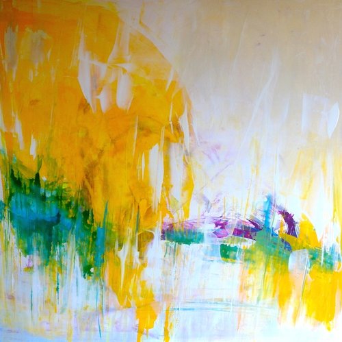 "Silent Light" Acrylic on Canvas, 120cm x 120cm by artist Michelle Hold. See her portfolio by visiting www.ArtsyShark.com