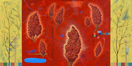 “Sumac Energy Field” Enamel on Canvas, 72" x 36" by artist Scott McIntire. See his portfolio by visiting www.ArtsyShark.com