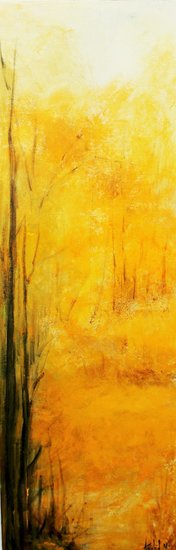 “Autumn Orange” Acrylic on Canvas, 12” x 36” by artist Anahid Minatsaghanian. See her portfolio by visiting www.ArtsyShark.com
