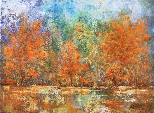 “Dream Forest” Oil on Canvas, 36” x 40” by artist Anahid Minatsaghanian. See her portfolio by visiting www.ArtsyShark.com