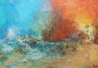 “Merging Lights” Oil on Canvas, 36” x 24” by artist Anahid Minatsaghanian. See her portfolio by visiting www.ArtsyShark.com
