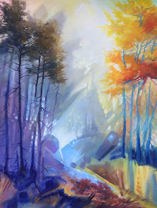 “Path of Light” Oil on Canvas, 30” x 40” by artist Gary Karasek. See his portfolio by visiting www.ArtsyShark.com