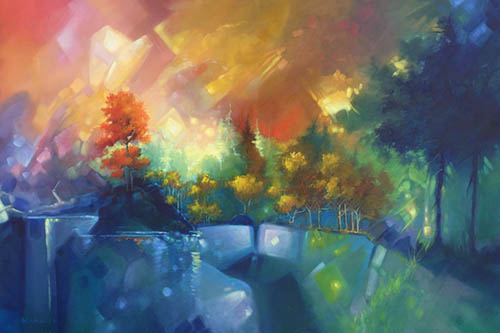 “Sky Lights” Oil on Canvas, 36” x 24” by artist Gary Karasek. See his portfolio by visiting www.ArtsyShark.com