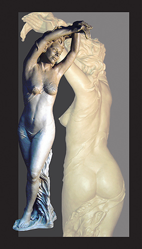 "Aphrodite" clay for bronze, 67" x 24" x 20" by Bren Sibilsky. See her feature at www.ArtsyShark.com