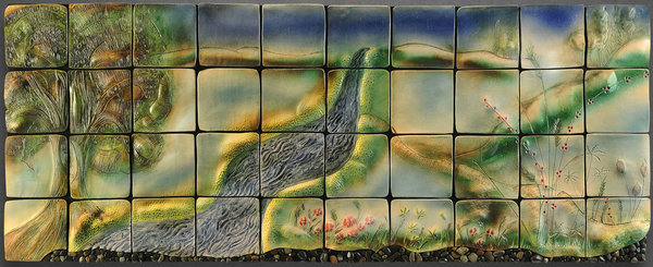 "Bodhi Tree" mural by artist Brenda McMahon. Read her article about taking art commissions at www.ArtsyShark.com