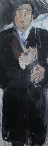 “Cameron” Oil on Canvas, 170cm x 65cm by artist Maria Aparici. See her portfolio by visiting www.ArtsyShark.com