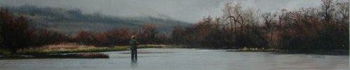 “Cloudy Day” Gouache, 5” x 22” by artist Shirley Cleary. See her portfolio by visiting www.ArtsyShark.com