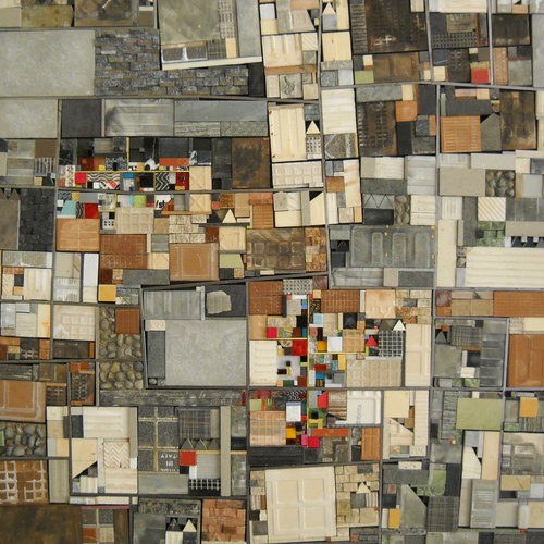 “Culture Clusters” Tile, Metal and Glass, 30” x 30”by artist Anne Winter. See her portfolio by visiting www.ArtsyShark.com