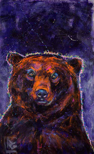 “Gratitude Series: Grizzly Bear III” Acrylic on Yupo Paper, 35” x 23” by artist Rosemary Conroy. See her portfolio by visiting www.ArtsyShark.com