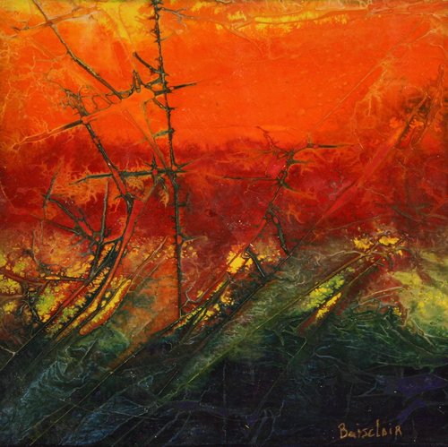 “Hope II” Mixed Media, 12” x 12” by artist Therese Boisclair. See her portfolio by visiting www.ArtsyShark.com.