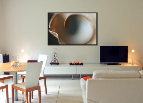 This interior features work by photographer Jennifer S. Beavers. Read about artists working with interior designers at www.ArtsyShark.com