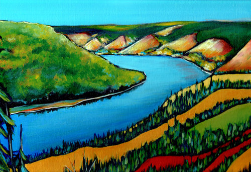 “Peace Hills” Acrylic on Canvas, 12” x 16" by artist Alison Newth. See her portfolio by visiting www.ArtsyShark.com