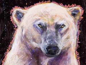 “Gratitude Series: Polar Bear” Acrylic on Yupo Paper, 35” x 23” by artist Rosemary Conroy. See her portfolio by visiting www.ArtsyShark.com
