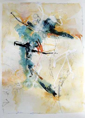 “Reflections” Mixed Watermedia on 300# Cold Pressed Paper, 22” x 30” by artist Jill Krasner. See her portfolio by visiting www.ArtsyShark.com