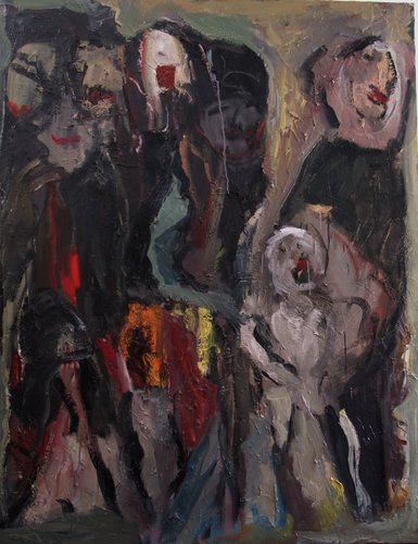 “Refugees” Oil on Canvas, 146cm x 114cmby artist Maria Aparici. See her portfolio by visiting www.ArtsyShark.com